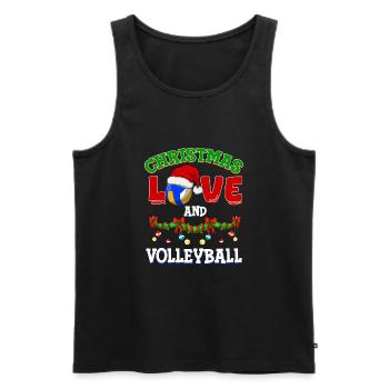 Joueur de volley-ball équipe club Noël, amour - Débardeur bio Premium Homme - noir - Devant - Michal (187cm)