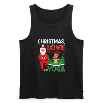Yogini Yoga Méditation Noël, Amour et Yoga - Débardeur bio Premium Homme - noir - Devant - Michal (187cm)