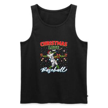 Joueur de baseball équipe club Noël amour - Débardeur bio Premium Homme - noir - Devant - Michal (187cm)