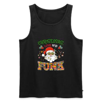 Christmas, Love and Funk – Festive Groove Music - Männer Premium Bio Tank Top - Schwarz - Vorne - Michal (187cm)