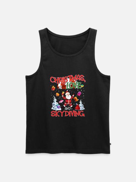 Fallschirm Skydive Weihnachten Liebe und Skydiving - Männer Premium Bio Tank Top - Schwarz