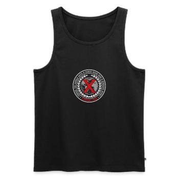 Vegan, gegen Drogen, Hardcore Punk Straight Edge - Männer Premium Bio Tank Top - Schwarz - Vorne - AI Model Male 178 light (178cm)