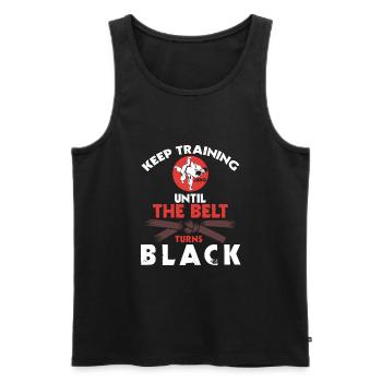 Ceinture noire : Motivation Art martial Judo - Débardeur bio Premium Homme - noir - Devant - AI Model Male 178 light (178cm)