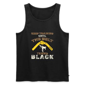 Black Belt: Motivation Martial Art Taekwondo - Men's Premium Organic Tank Top - black - Front - Michal (187cm)