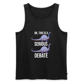 Dino Krawatte Business Meme funny Spruch Outfit - Männer Premium Bio Tank Top - Schwarz - Vorne - Michal (187cm)