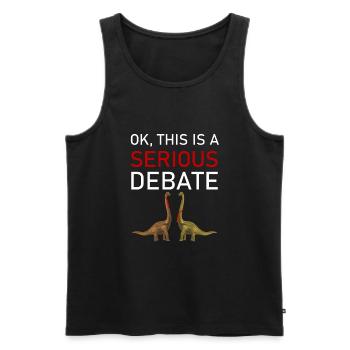 Dino Krawatte Business Meme funny Spruch Outfit - Männer Premium Bio Tank Top - Schwarz - Vorne - Michal (187cm)