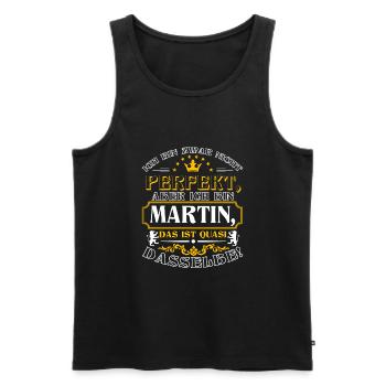 Funny MARTIN for Name Day with Name Name - Men's Premium Organic Tank Top - black - Front - Michal (187cm)