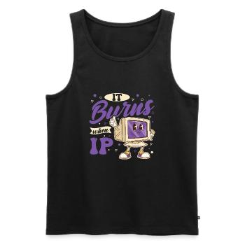 Funny saying "It Burns when I Pee"! Sarcastic - Men's Premium Organic Tank Top - black - Front - Michal (187cm)