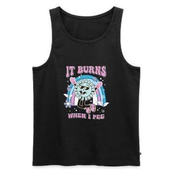Winter Edition "It Burns when i Pee"! sarkastisch - Männer Premium Bio Tank Top - Schwarz - Vorne - AI Model Male 178 light (178cm)