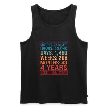4 Jahre alt! Geburtstagsgeschenk für 4. Geburtstag - Männer Premium Bio Tank Top - Schwarz - Vorne - Michal (187cm)