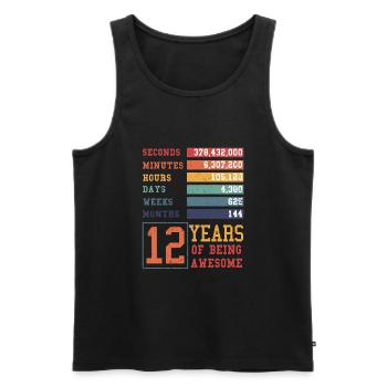 12 ans ! Cadeau d’anniversaire 12e anniversaire - Débardeur bio Premium Homme - noir - Devant - Michal (187cm)
