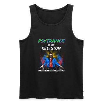Techno House Party EDM Festival Goa Rave Psytrance - Männer Premium Bio Tank Top - Schwarz - Vorne - Michal (187cm)