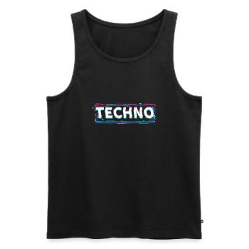 Techno House Party EDM Festival Goa Electro Rave - Männer Premium Bio Tank Top - Schwarz - Vorne - Michal (187cm)