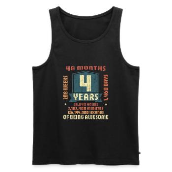 4 Jahre alt! Geburtstagsgeschenk für 4. Geburtstag - Männer Premium Bio Tank Top - Schwarz - Vorne - Michal (187cm)