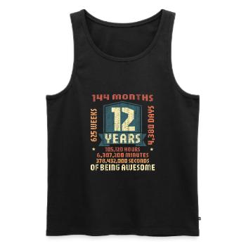 12 ans ! Cadeau d’anniversaire 12e anniversaire - Débardeur bio Premium Homme - noir - Devant - Michal (187cm)