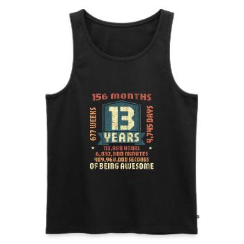 13 years old! Birthday Gift 13th Birthday - Men's Premium Organic Tank Top - black - Front - Michal (187cm)