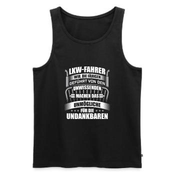 LKW-Fahrer Truck Undank - Männer Premium Bio Tank Top - Schwarz - Vorne - Michal (187cm)