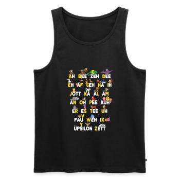 ABC Tiere Dinge - Männer Premium Bio Tank Top - Schwarz - Vorne - Michal (187cm)