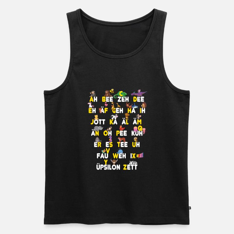 ABC Tiere Dinge - Männer Premium Bio Tank Top - Schwarz