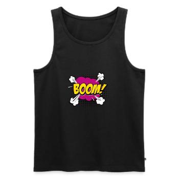 Boom explosion - Men's Premium Organic Tank Top - black - Front - AI Model Male 178 light (178cm)