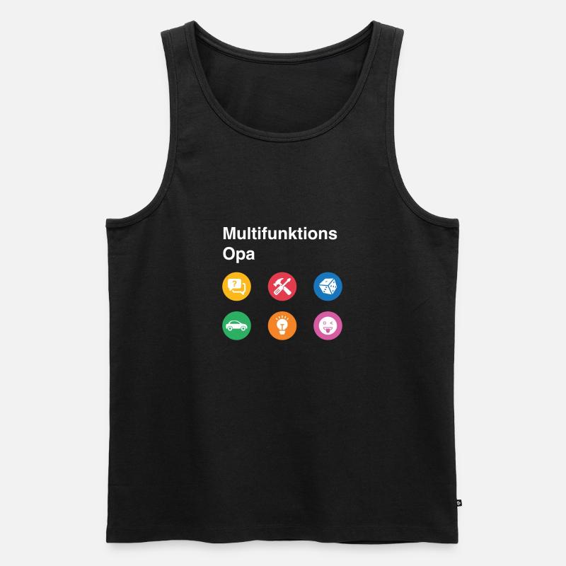 Multifunktions Opa Geschenk bester Opa - Männer Premium Bio Tank Top - Schwarz
