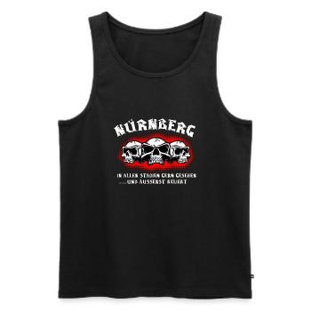 Nürnberg in allen Stadien gern gesehen - Männer Premium Bio Tank Top - Schwarz - Vorne - AI Model Male 178 light (178cm)