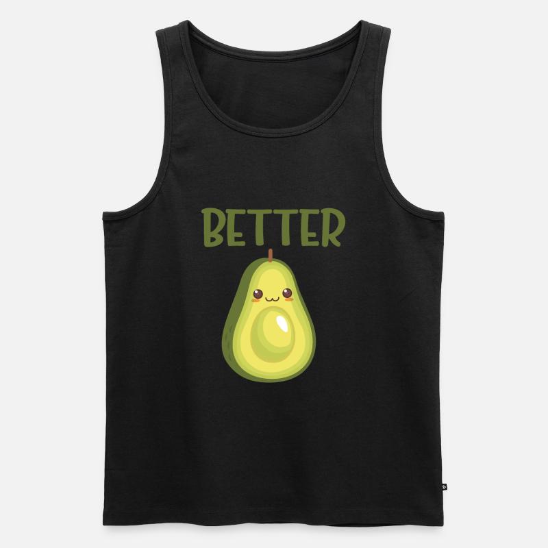 Avocado Half Funny Matching Paare Valentinstag - Männer Premium Bio Tank Top - Schwarz