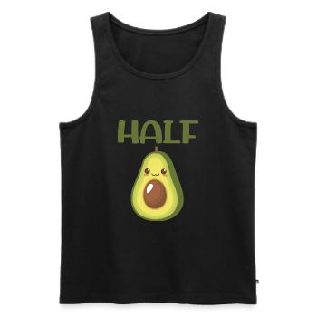 Avocat à moitié drôle correspondant aux couples Saint Valentin - Débardeur bio Premium Homme - noir - Devant - Michal (187cm)
