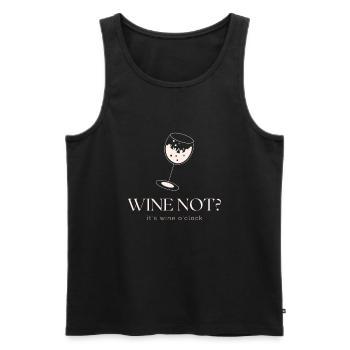 Wine not? - Männer Premium Bio Tank Top - Schwarz - Vorne - AI Model Male 178 light (178cm)