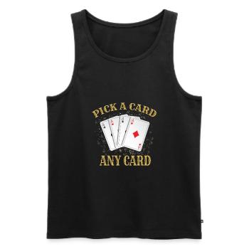Magician Magic Deck of Cards - Men's Premium Organic Tank Top - black - Front - AI Model Male 178 light (178cm)