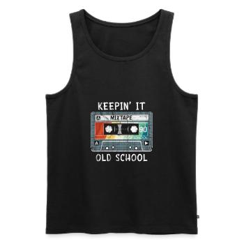 Old School Mixtape Music 90s Hip Hop - Men's Premium Organic Tank Top - black - Front - AI Model Male 178 light (178cm)