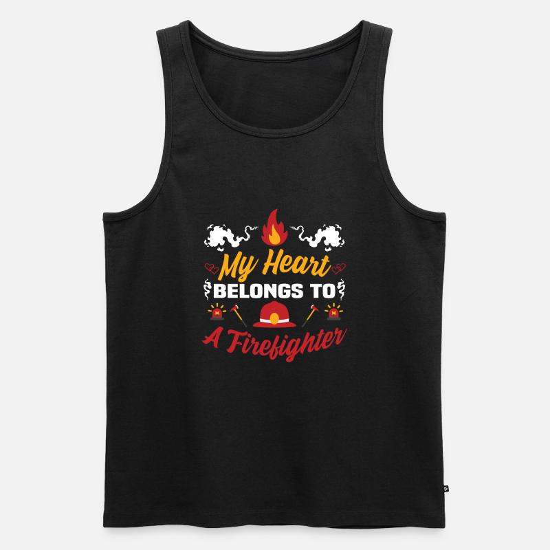 Feuerwehrmann Ehemann Frau Ehepartner - Männer Premium Bio Tank Top - Schwarz