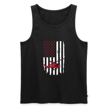 Hubschrauber Pilot Amerikanische Flagge USA - Männer Premium Bio Tank Top - Schwarz - Vorne - Michal (187cm)