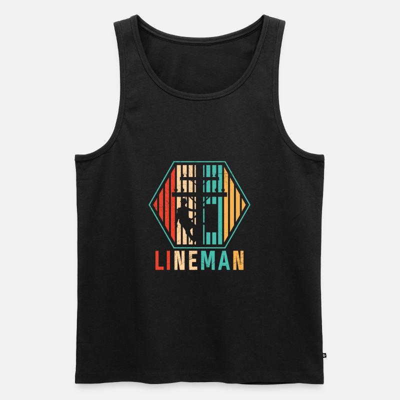 Câble électrique Retro Lineman - Débardeur bio Premium Homme - noir