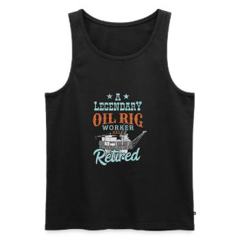 Travailleur retraité des plates-formes pétrolières - Débardeur bio Premium Homme - noir - Devant - Michal (187cm)