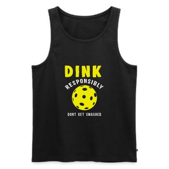 Pickleball Dink Drôle - Débardeur bio Premium Homme - noir - Devant - Michal (187cm)