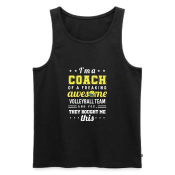 Lustiges Volleyball Trainer Geschenk - Männer Premium Bio Tank Top - Schwarz - Vorne - Michal (187cm)