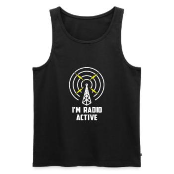 Radio amateur drôle radioactif - Débardeur bio Premium Homme - noir - Devant - Michal (187cm)