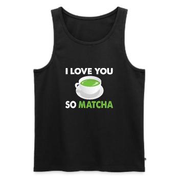 Love You So Matcha Thé - Débardeur bio Premium Homme - noir - Devant - AI Model Male 178 light (178cm)
