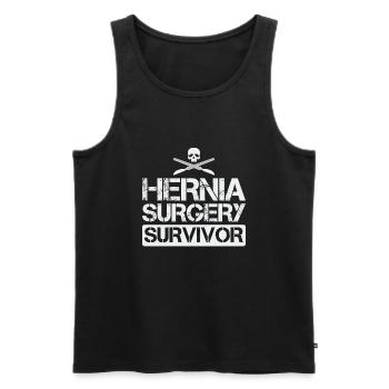Hernienchirurgie Survivor Lustig - Männer Premium Bio Tank Top - Schwarz - Vorne - Michal (187cm)