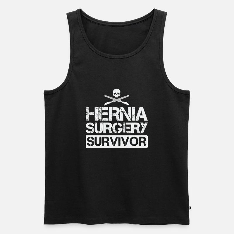 Hernienchirurgie Survivor Lustig - Männer Premium Bio Tank Top - Schwarz