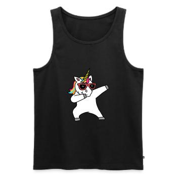 Dabbing Licorne Mignon - Débardeur bio Premium Homme - noir - Devant - Michal (187cm)