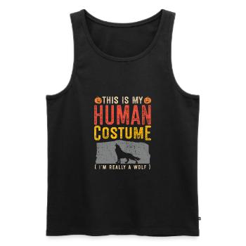 Wolf Halloween Costume Apparel - Men's Premium Organic Tank Top - black - Front - AI Model Male 178 light (178cm)