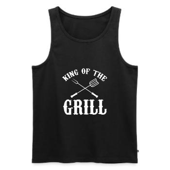 King of the Grill BBQ Grill Geschenk - Männer Premium Bio Tank Top - Schwarz - Vorne - Michal (187cm)