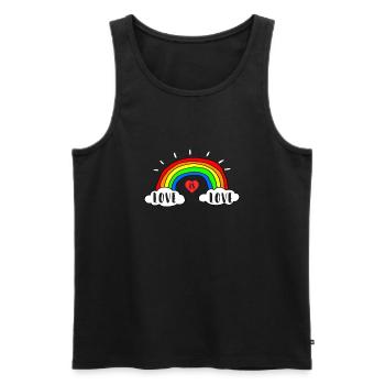Bisexual LGBT Apparel - Men's Premium Organic Tank Top - black - Front - AI Model Male 178 light (178cm)