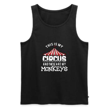Circus Monkeys Carnaval Fête d’anniversaire Vêtements - Débardeur bio Premium Homme - noir - Devant - Michal (187cm)