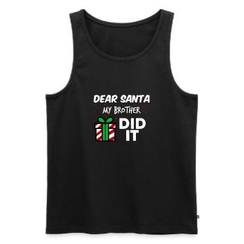 Drôle de Noël Père Noël Frère Frère Pun Noël - Débardeur bio Premium Homme - noir - Devant - Michal (187cm)