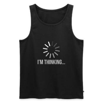 Computer Ich denke Buffer Pun Apparel - Männer Premium Bio Tank Top - Schwarz - Vorne - AI Model Male 178 light (178cm)