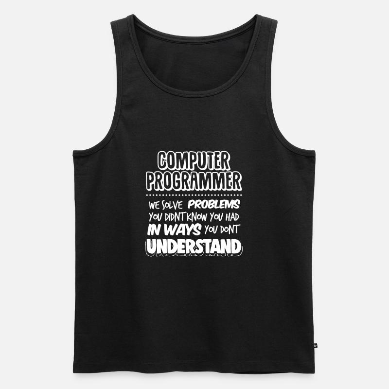 ComputerProgrammierer Geek Pun Bekleidung - Männer Premium Bio Tank Top - Schwarz
