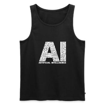 KI Künstliche Intelligenz - Männer Premium Bio Tank Top - Schwarz - Vorne - Michal (187cm)